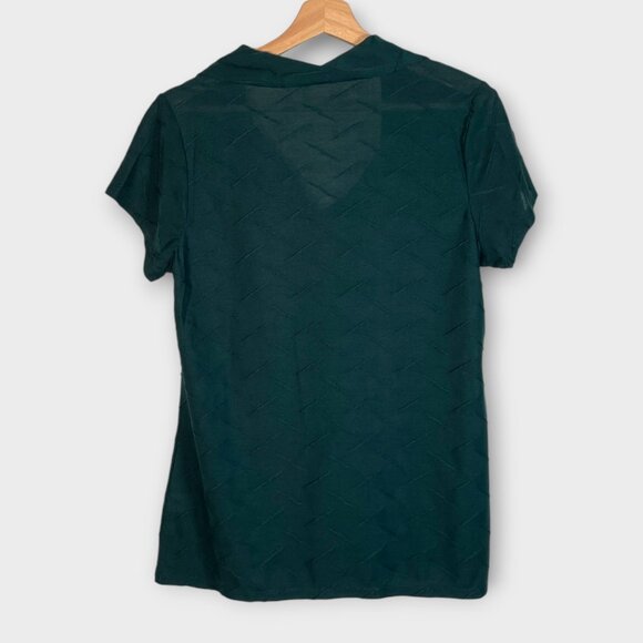 Coldwater Creek Cowl Neck Top MEDIUM Short Sleeve Green - Picture 2 of 7